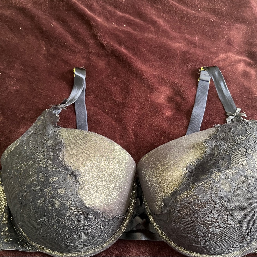 Cacique navy Lace Bra with Floral Detail